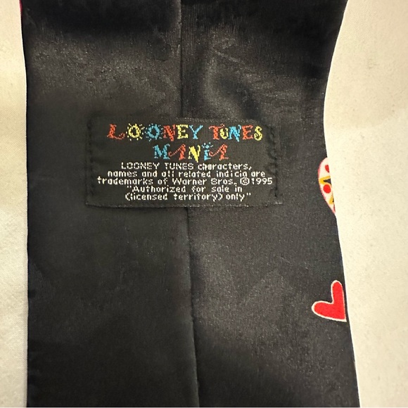 Looney Tunes Mania TAZ 1995 Vintage Necktie Tasmanian Devil Valentines Day Bugs - Picture 5 of 10